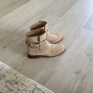 Tory Burch Tan Suede Ankle Boots